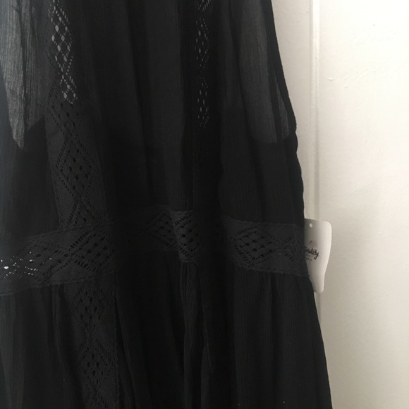 NWT Free People Fit & Flare Open Black Slip Dress - Picture 6 of 8